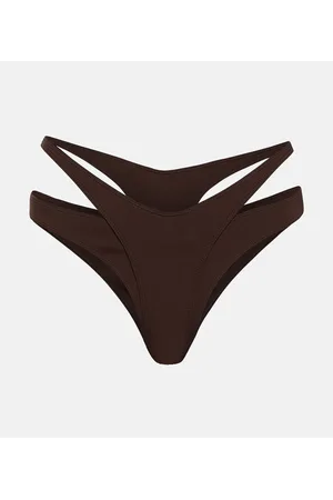 MUGLER Layered cutout bikini bottoms