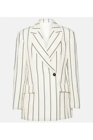 Brunello Cucinelli Embellished linen and cotton blazer