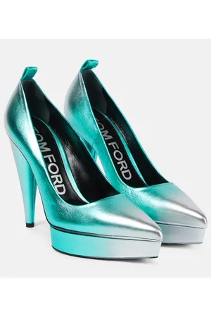 Tom Ford Metallic leather platform pumps