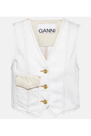 Ganni Cropped denim vest