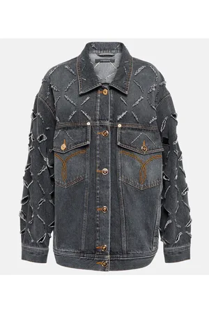 VERSACE Distressed denim jacket
