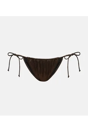 Norma Kamali String metallic bikini bottoms