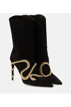 RENE CAOVILLA Morgana embellished suede boots