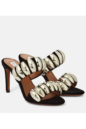 Alaïa AlaÃ¯a Tribale embellished suede mules