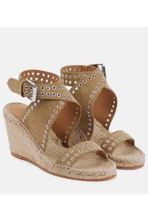 Isabel Marant Iriane studded suede espadrille wedges
