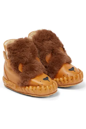 Donsje Baby Kapi faux fur and leather booties