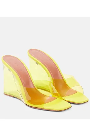 Amina Muaddi Lupita PVC wedge mules