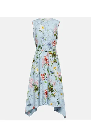 Oscar de la Renta Floral cotton-blend midi dress