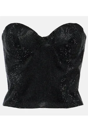 Costarellos Gabra crystal-embellished bustier top