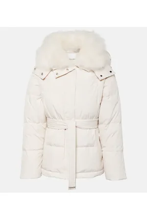 YVES SALOMON Belted shearling-trimmed down jacket