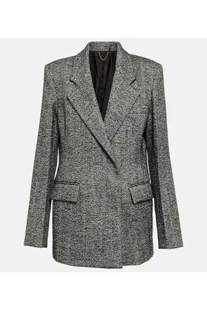 Victoria Beckham Herringbone wool-blend blazer