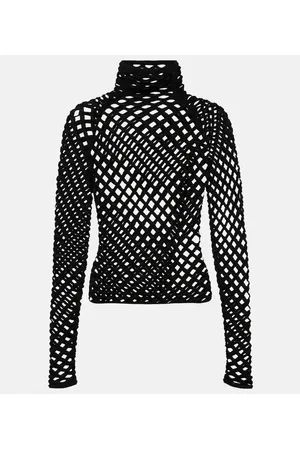 Alaïa AlaÃ¯a Open-knit turtleneck top
