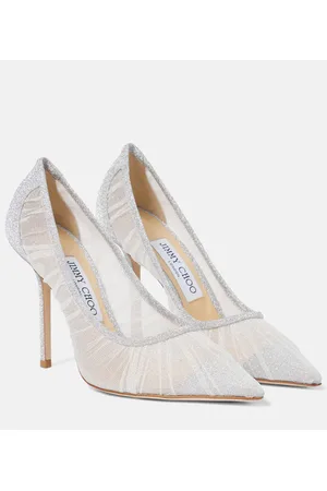 Jimmy Choo Love 100 glitter-tulle pumps