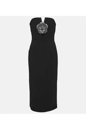 Rebecca Vallance Yvonne floral-appliquÃ© crepe midi dress