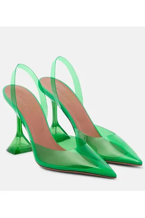 Amina Muaddi Holli Glass PVC slingback pumps