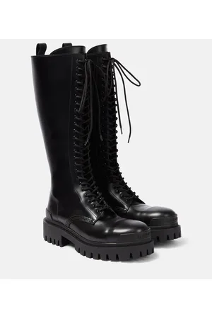 Balenciaga Strike leather lace-up boots