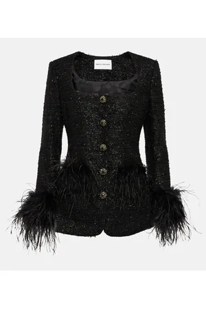 Rebecca Vallance Jourdan feather-trimmed jacket
