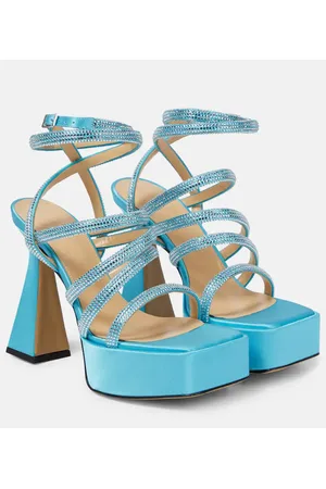 Mach & Mach Sydney embellished satin platform sandals