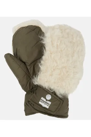 Isabel Marant Naerka shearling-paneled mittens