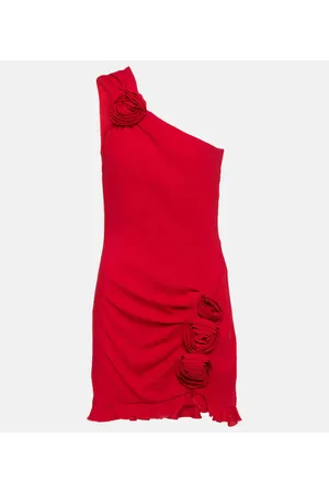 BLUMARINE Floral-appliquÃ© crÃªpe minidress