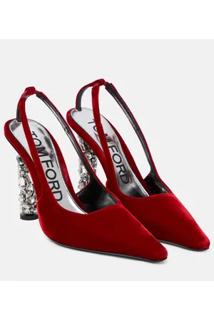 Tom Ford Embellished velvet slingback pumps