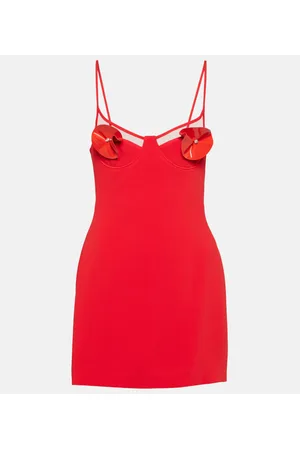 DAVID KOMA Floral-appliquÃ© minidress