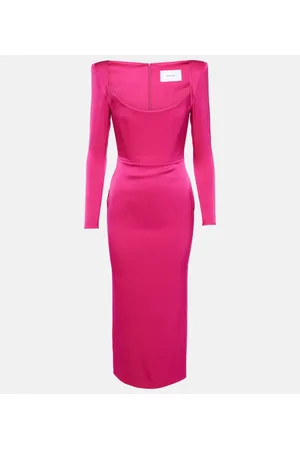 ALEX PERRY CrÃªpe satin midi dress
