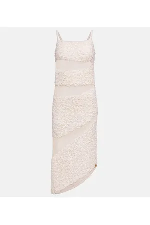 DION LEE Paneled linen-blend gown