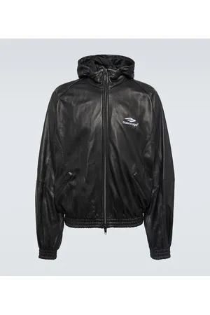 Balenciaga 3B Sports Icon leather track jacket