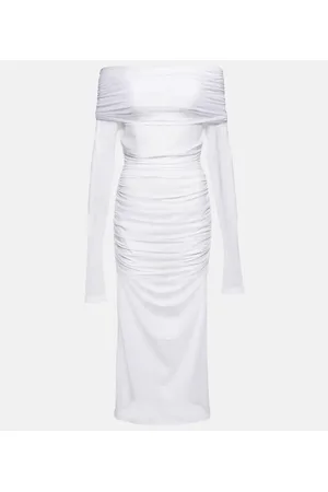 Dolce & Gabbana X Kim ruched off-shoulder tulle midi dress
