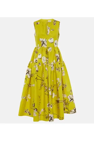 Erdem Eleonore floral cotton faille midi dress