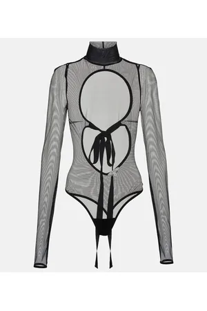 Nensi Dojaka Turtleneck mesh bodysuit