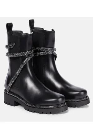 RENE CAOVILLA Cleo embellished leather Chelsea boots