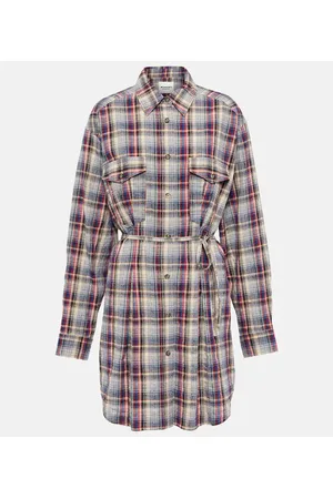 Marant Etoile Liliane checked flannel minidress