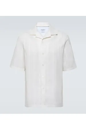 Brunello Cucinelli Striped cotton Panama shirt