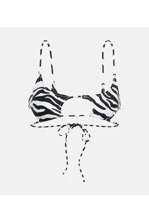 Reina Olga Theresa zebra-print bikini top