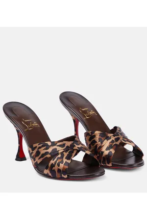 Christian Louboutin Nicol is Back 85 leopard-print satin mules