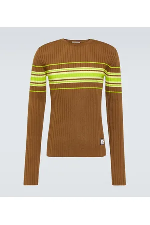 WALES BONNER Show striped ribbed-knit wool-blend top