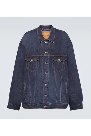 Balenciaga Oversized cotton and silk denim jacket
