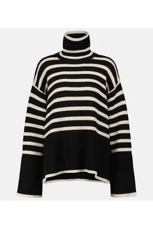 Totême Striped turtleneck wool-blend sweater