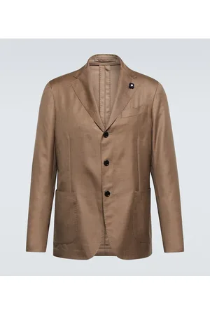LARDINI Single-breasted cashmere and silk blazer