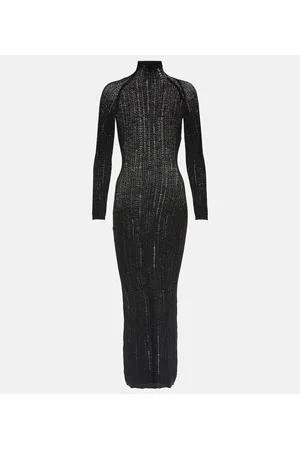 Alaïa AlaÃ¯a Distressed wool-blend midi dress