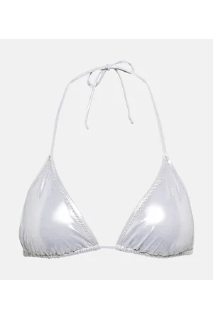 Reina Olga Love Triangle lamÃ© bikini top