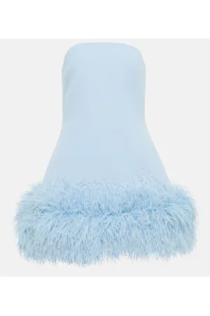Safiyaa Feather-trimmed crÃªpe minidress
