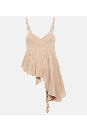 Victoria Beckham Asymmetric silk crÃªpe de chine top