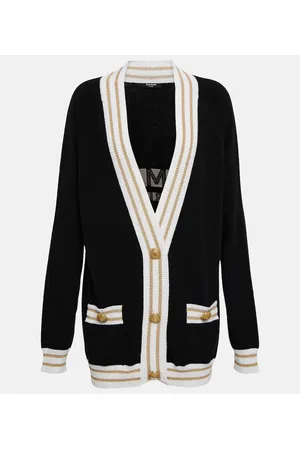 Balmain Oversized wool and cashmere-blend cardigan