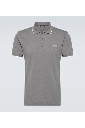 Ermenegildo Zegna Logo cotton blend polo shirt