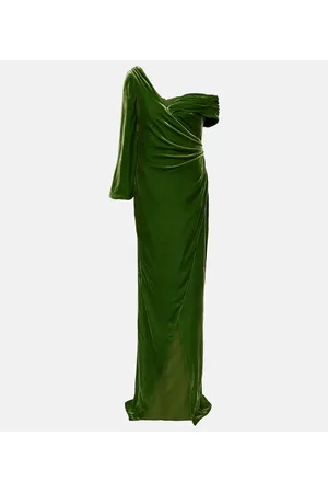 Costarellos Rubinia silk-blend velvet gown