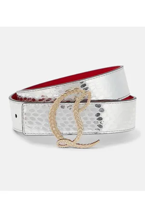 Christian Louboutin CL 35mm metallic leather belt