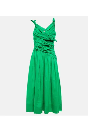 ZIMMERMANN Tiggy ruched linen midi dress